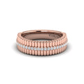 Fluted Ring with Center Diamonds