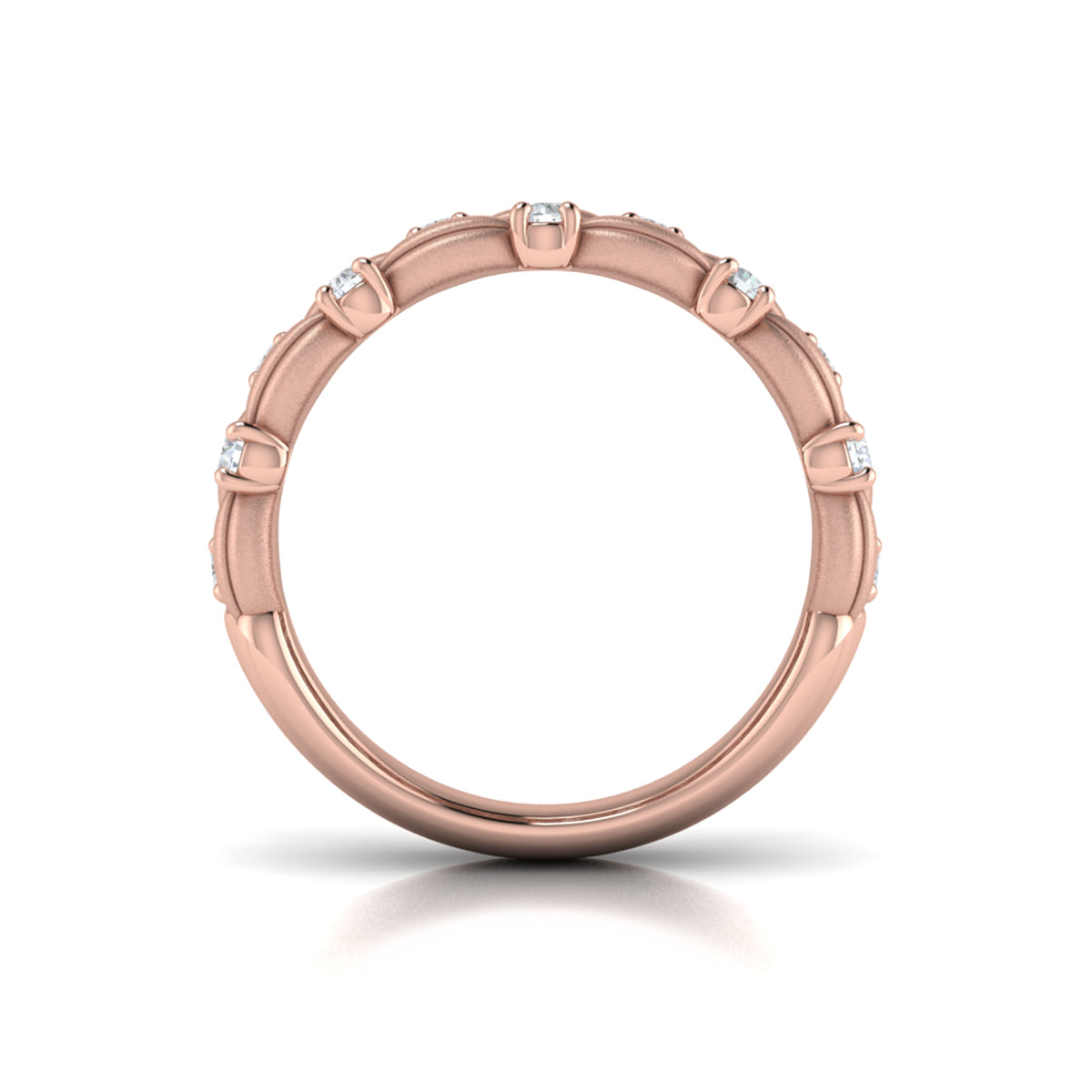 Triple Madeleine Ring with Sanded Finish
