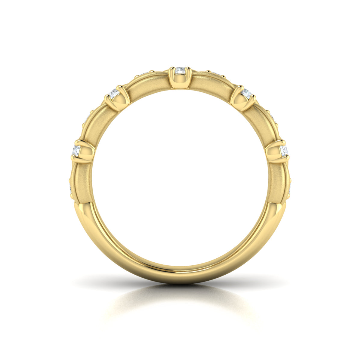 Triple Madeleine Ring with Sanded Finish