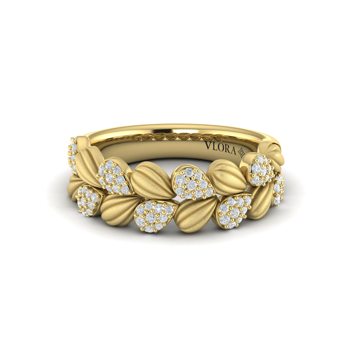 Scallop Ring with Sanded Finish
