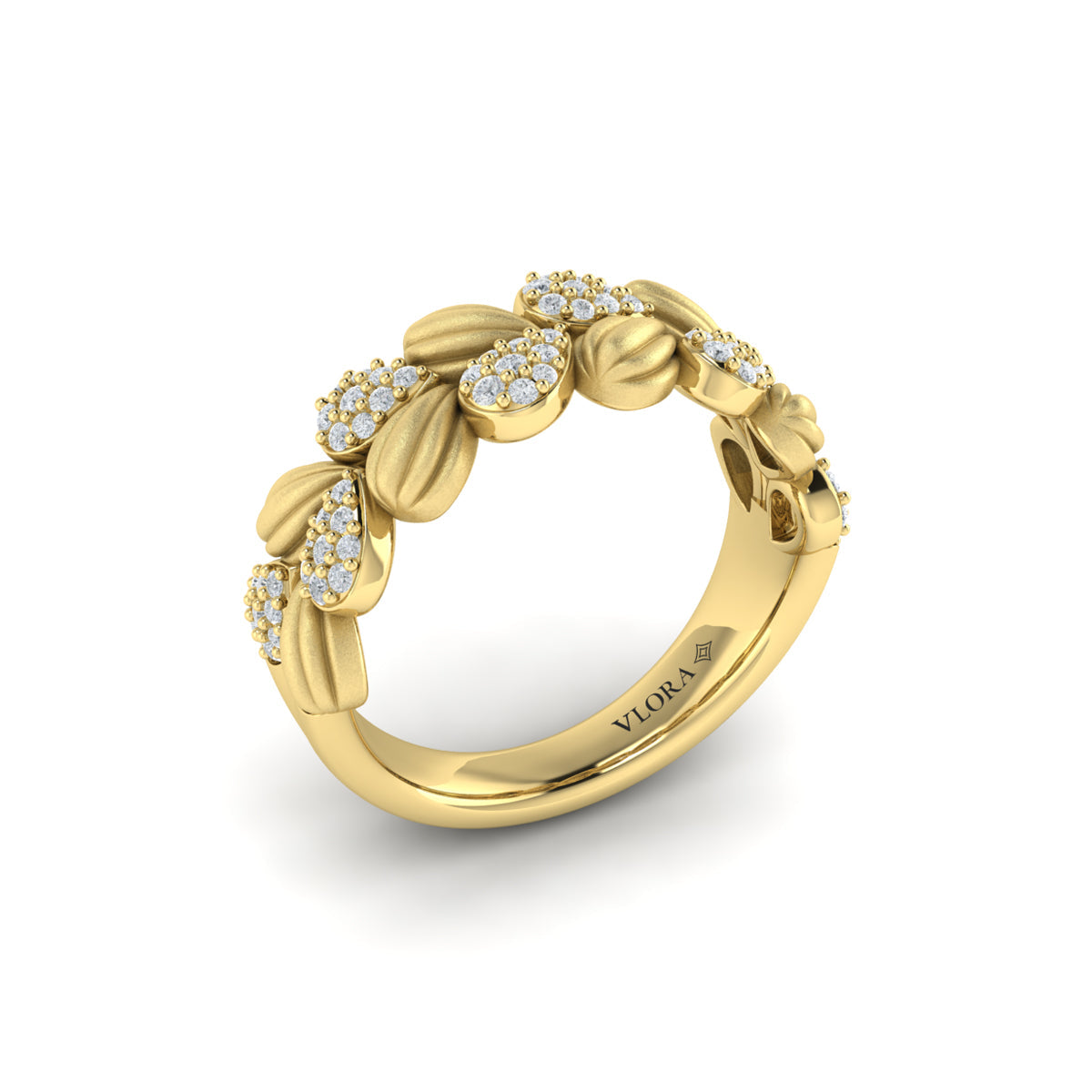 Scallop Ring with Sanded Finish