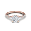 14kt Rose Gold Round Diamond Hidden Halo Engagement Ring