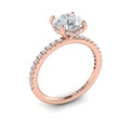 14kt Rose Gold Round Diamond Hidden Halo Engagement Ring