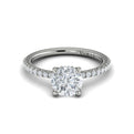 14K White Gold Hidden Halo Diamond Engagement Ring