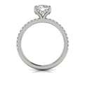 14K White Gold Hidden Halo Diamond Engagement Ring