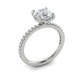 14K White Gold Hidden Halo Diamond Engagement Ring