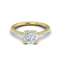 14kt Yellow Gold Round Diamond Hidden Halo Ring