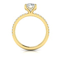14kt Yellow Gold Round Diamond Hidden Halo Ring