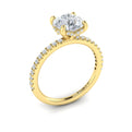 14kt Yellow Gold Round Diamond Hidden Halo Ring