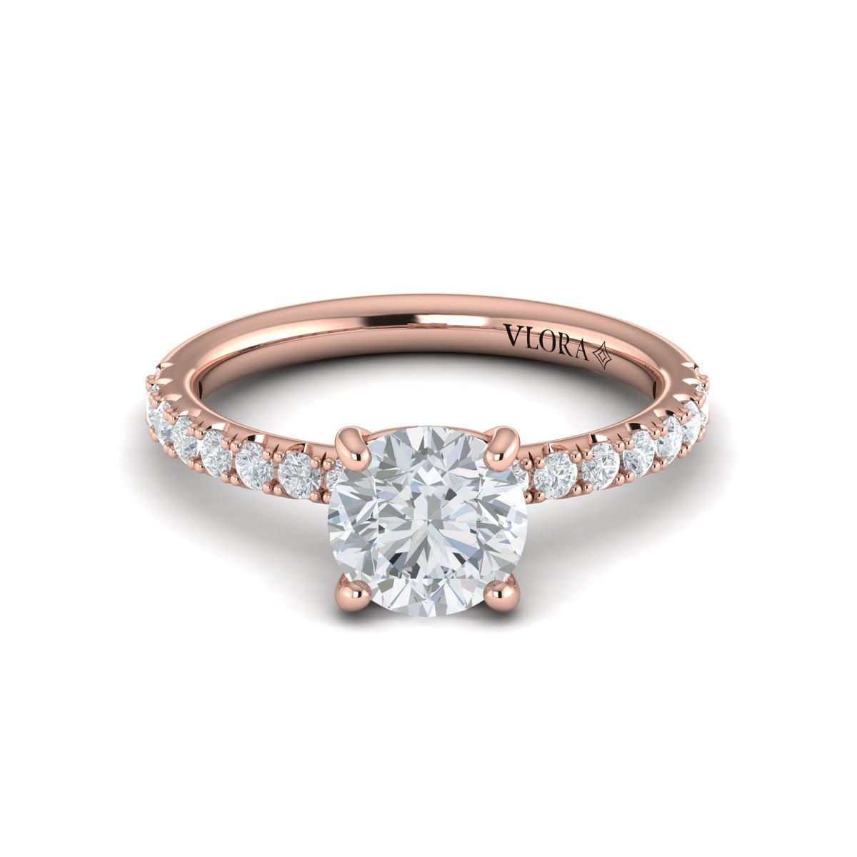 14kt Rose Gold Diamond Classic Engagement Ring