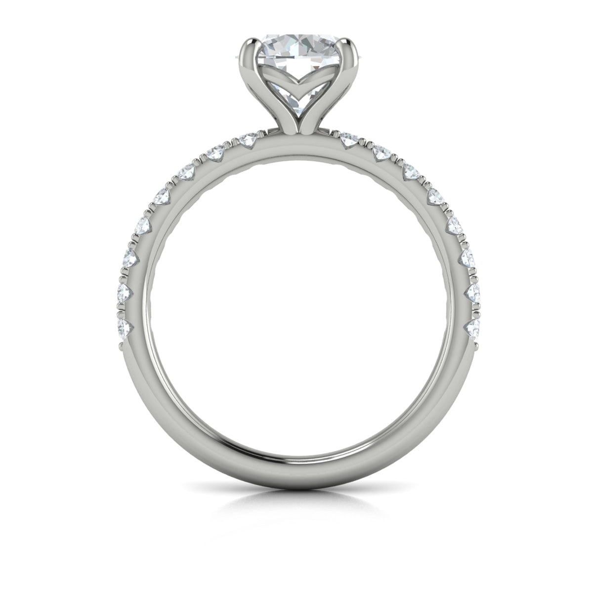 14K White Gold Round Diamond Classic Engagement Ring