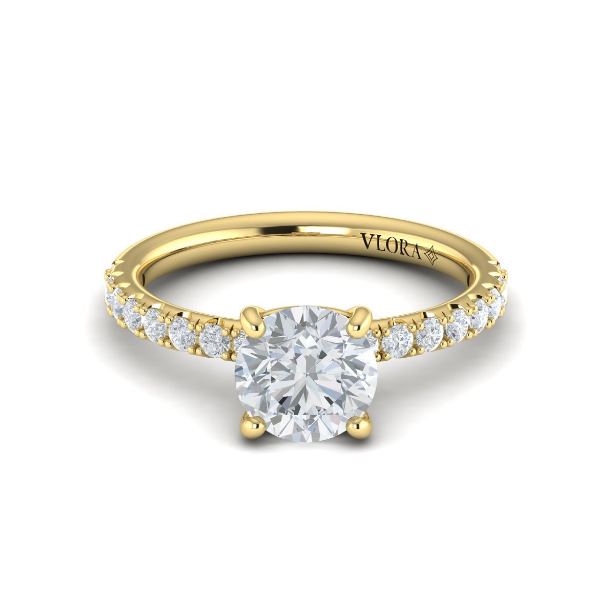 14kt Yellow Gold Classic Diamond Womens Engagement Ring