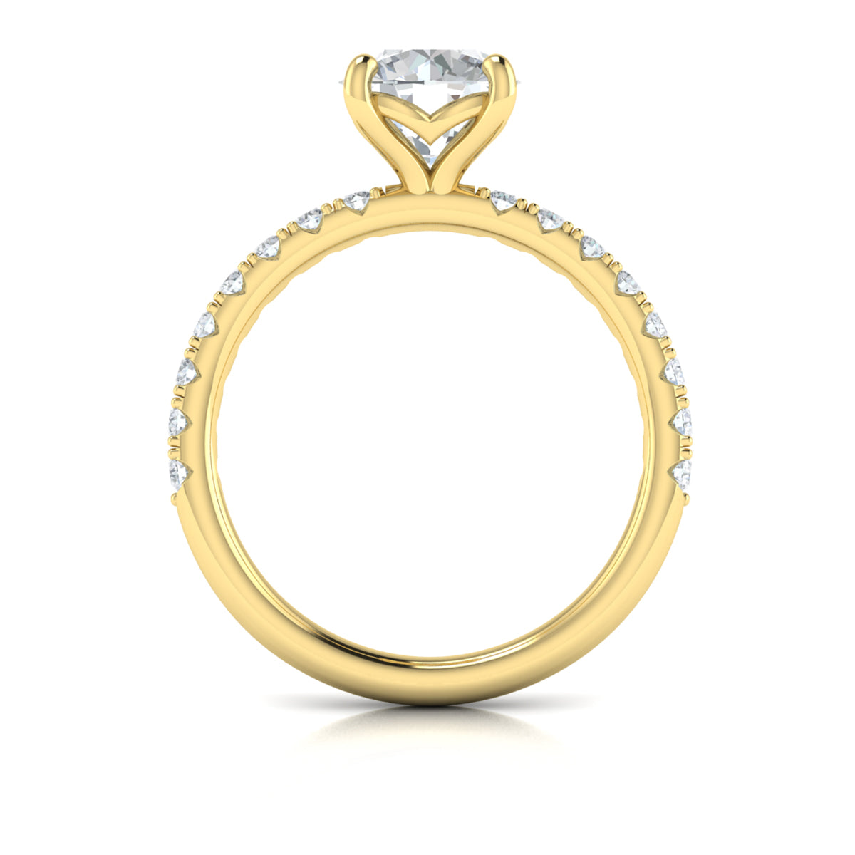 14kt Yellow Gold Classic Diamond Womens Engagement Ring
