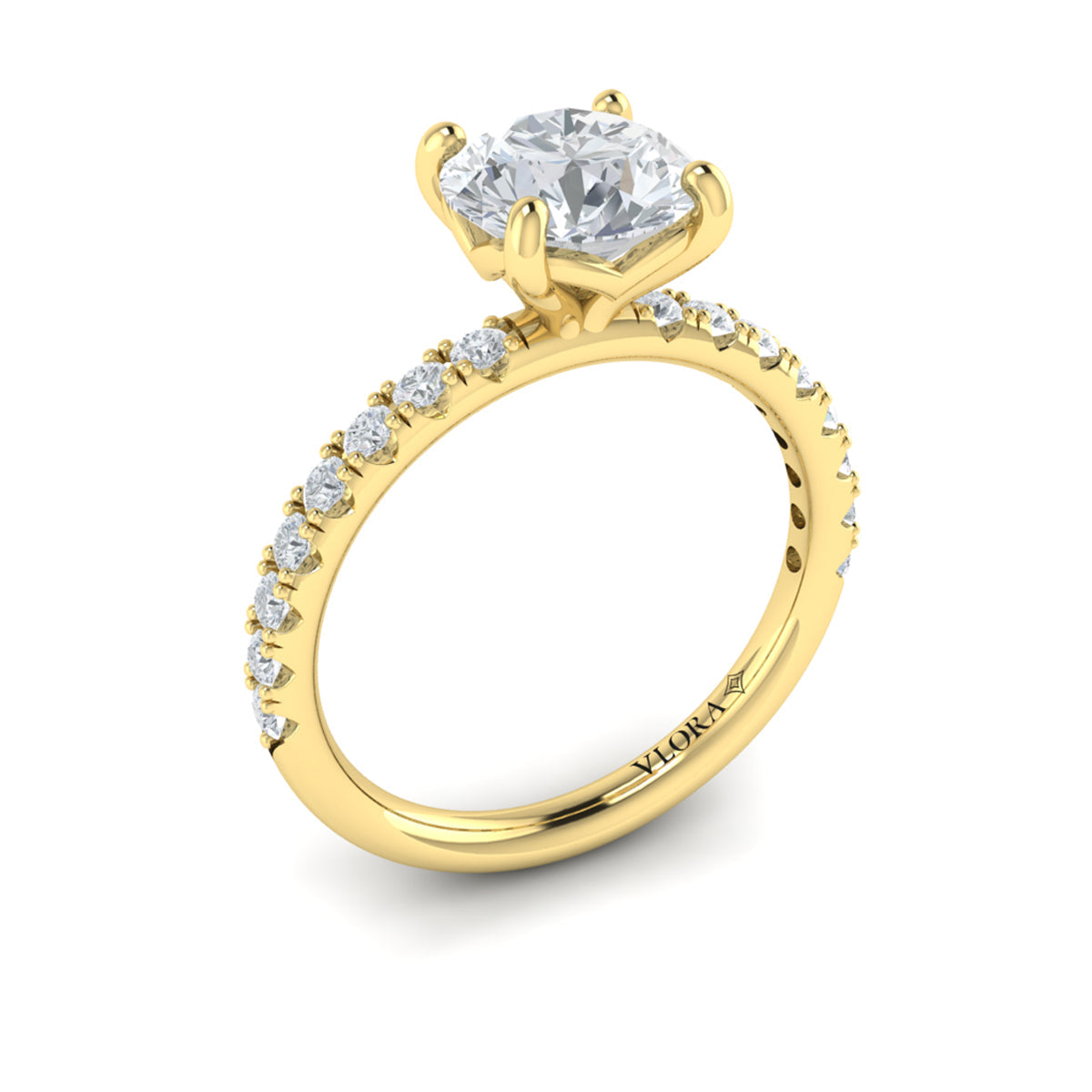 14kt Yellow Gold Classic Diamond Womens Engagement Ring