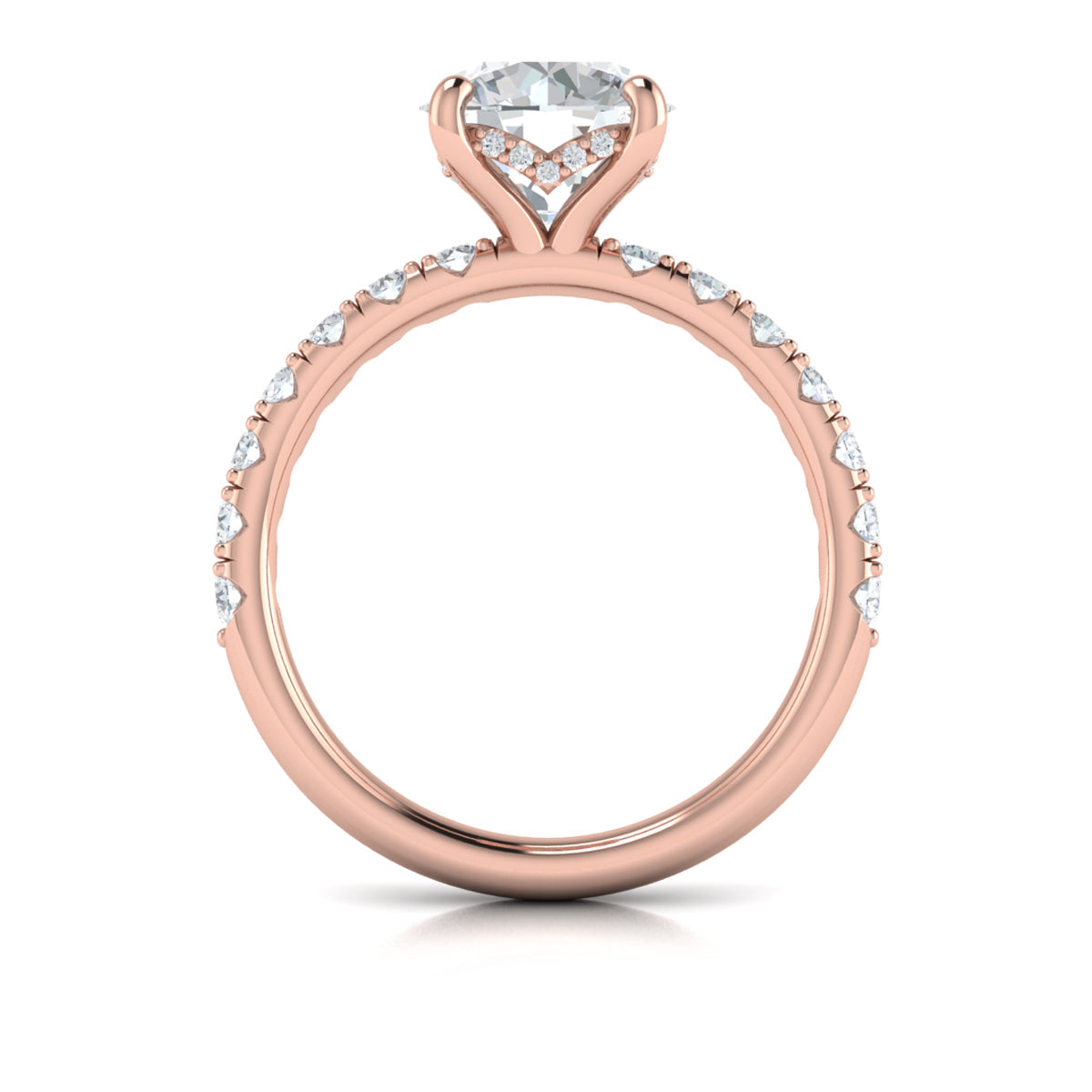 14kt Rose Gold Diamond Hidden Halo Engagement Ring