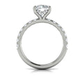 14K White Gold Hidden Halo Diamond Engagement Ring