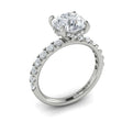 14K White Gold Hidden Halo Diamond Engagement Ring