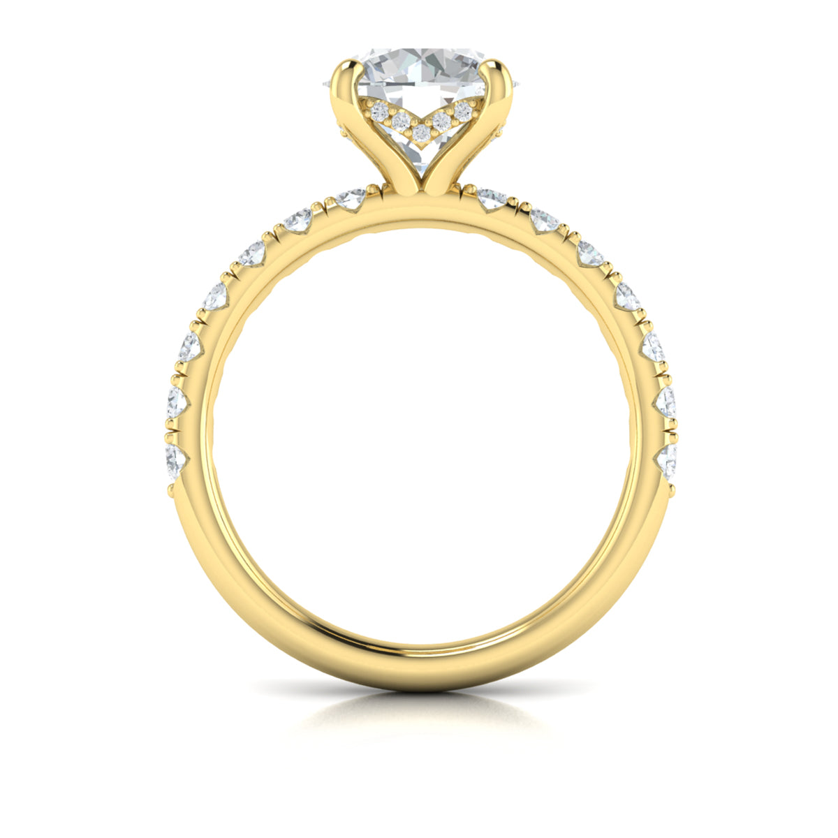 18kt Yellow Gold Diamond Hidden Halo Engagement Ring