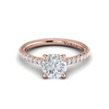 14kt Rose Gold Round Diamond Classic Hidden Halo Ring