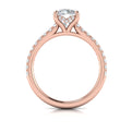 14kt Rose Gold Round Diamond Classic Hidden Halo Ring