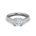 14K White Gold Classic Hidden Halo Diamond Ring
