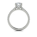14K White Gold Classic Hidden Halo Diamond Ring