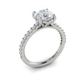 14K White Gold Classic Hidden Halo Diamond Ring