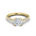 14kt Yellow Gold Round Diamond Cathedral Engagement Ring