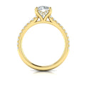 14kt Yellow Gold Round Diamond Cathedral Engagement Ring