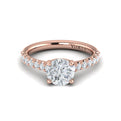 14kt Rose Gold Cathedral Diamond Engagement Ring