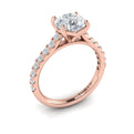 14kt Rose Gold Cathedral Diamond Engagement Ring