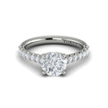 14K White Gold Cathedral Diamond Engagement Ring