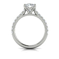 14K White Gold Cathedral Diamond Engagement Ring