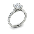 14K White Gold Cathedral Diamond Engagement Ring