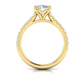 14kt Yellow Gold Cathedral Diamond Womens Engagement Ring