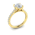 14kt Yellow Gold Cathedral Diamond Womens Engagement Ring