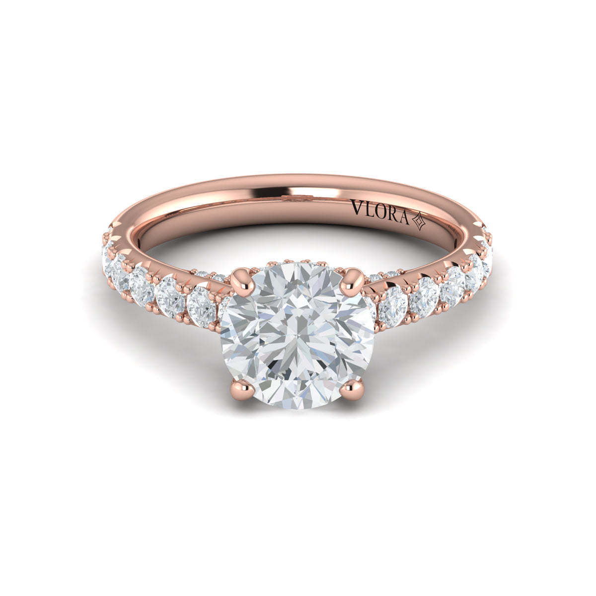 18kt Rose Gold Timeless Hidden Halo Diamond Ring