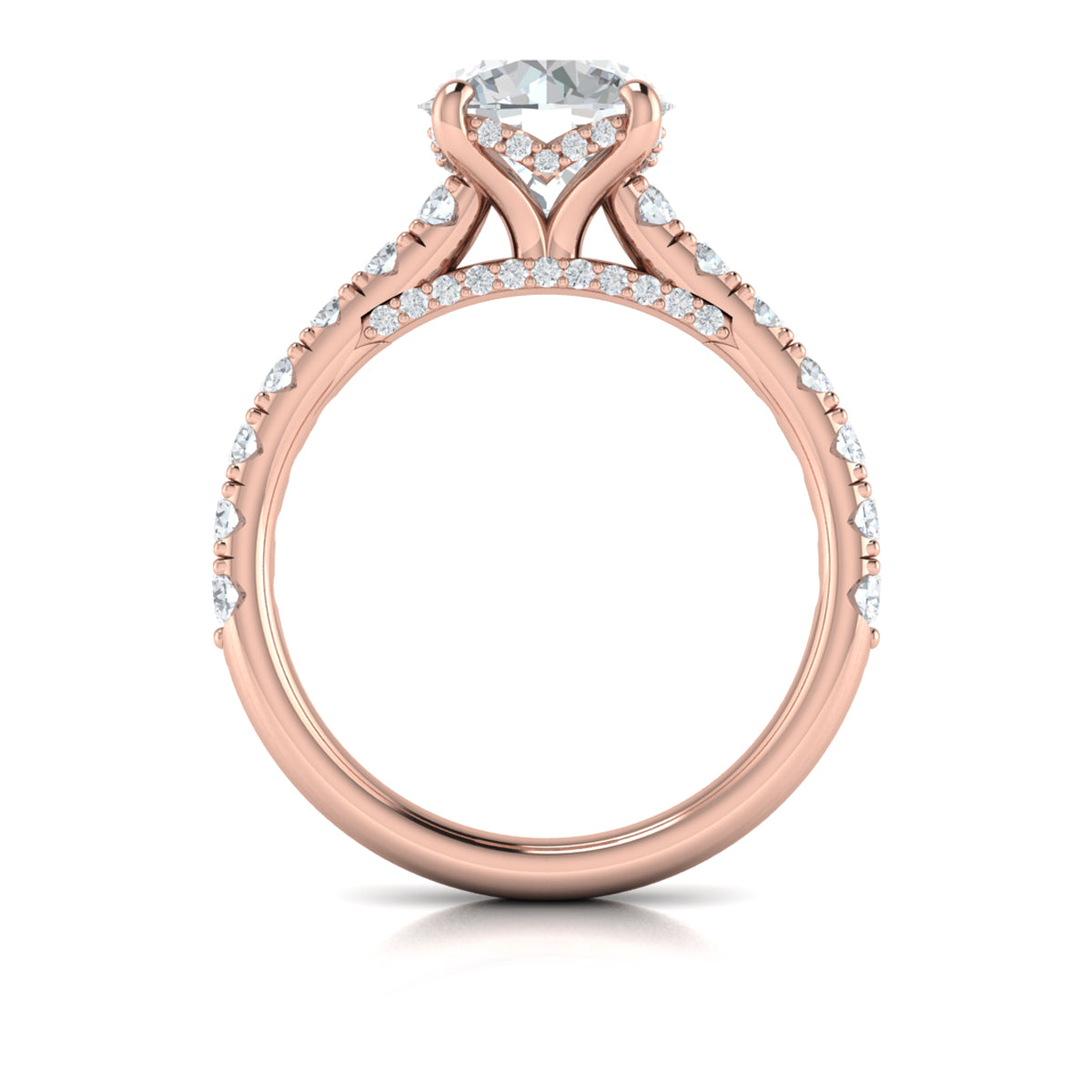 18kt Rose Gold Timeless Hidden Halo Diamond Ring
