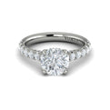 14K White Gold Round Diamond Cathedral Engagement Ring