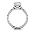 14K White Gold Round Diamond Cathedral Engagement Ring