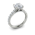 14K White Gold Round Diamond Cathedral Engagement Ring