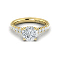 14kt Yellow Gold Round Diamond Cathedral Engagement Ring