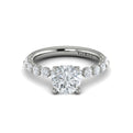 14K White Gold Round Diamond Hidden Halo Engagement Ring