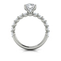 14K White Gold Round Diamond Hidden Halo Engagement Ring