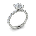 14K White Gold Round Diamond Hidden Halo Engagement Ring