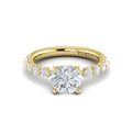 14kt Yellow Gold Round Diamond Hidden Halo Engagement Ring