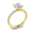 14kt Yellow Gold Round Diamond Hidden Halo Engagement Ring