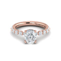 18kt Rose Gold Oval Diamond Hidden Halo Engagement Ring