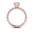 18kt Rose Gold Oval Diamond Hidden Halo Engagement Ring