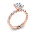 18kt Rose Gold Oval Diamond Hidden Halo Engagement Ring